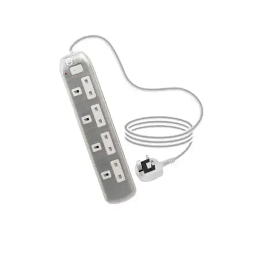 Green Home Power Extension Socket 4 Gang, 2 USB & 1 Type C - 3Mtr - Silver Color