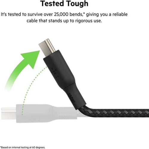 بيلكن كيبل المضفر USB-C إلى USB-C 100 واط كابل 2 م...