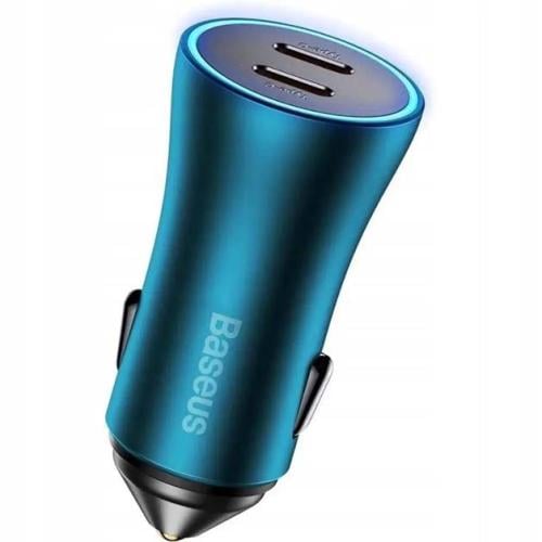 بيسوس شاحن سيارة سريع PD 40 وات، منافذ USB C مزدوج...