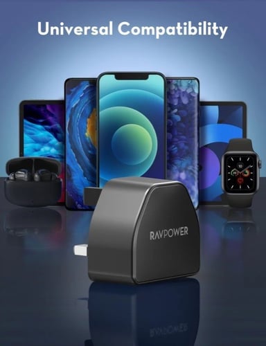 راف باور - شاحن جداري بقوة 20 واط بمنفذ تايب سي مت...