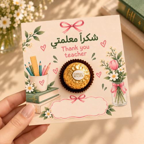 توزيعات شكرا معلمتي بالشوكولاتة - ١٢ حبة