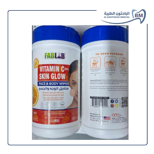 مناديل مبللة فاب لاب للوجه والجسم بفيتانين C لتنظي...