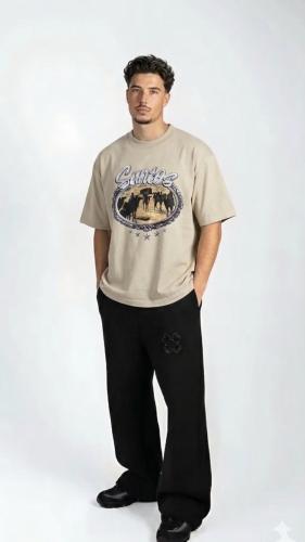 T-shirt with Saudi heritage identity, beige color