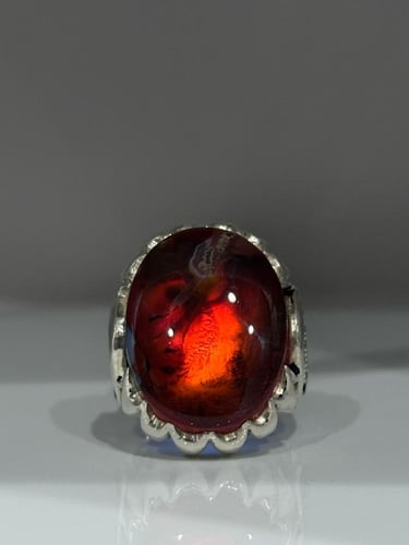 خاتم عقيق يماني مشجر