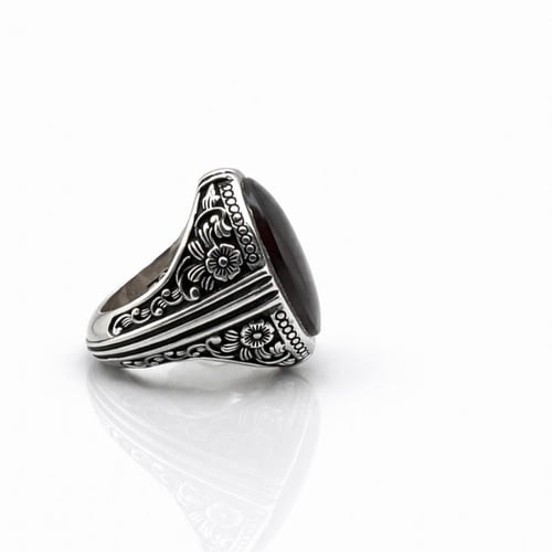 خاتم عقيق كرزي مزعفر