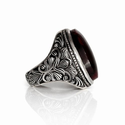 خاتم عقيق يماني كرزي مزعفر