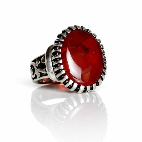 خاتم عقيق يماني ياقوتي مزعفر