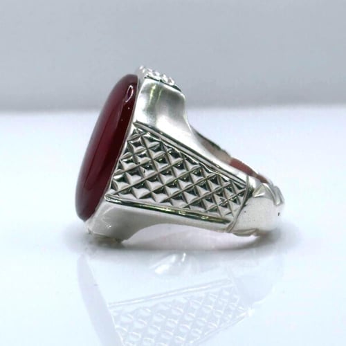 خاتم عقيق يماني ياقوتي مزعفر