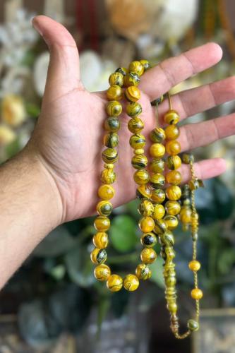 سبحة فاتوران أصفر عكروكي