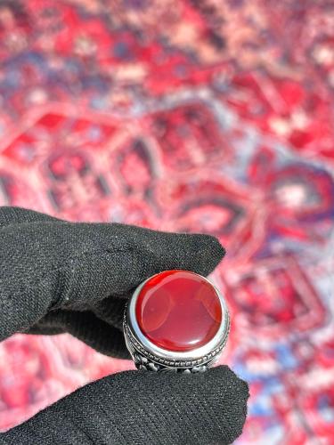 خاتم عقيق يماني ياقوتي مزعفر