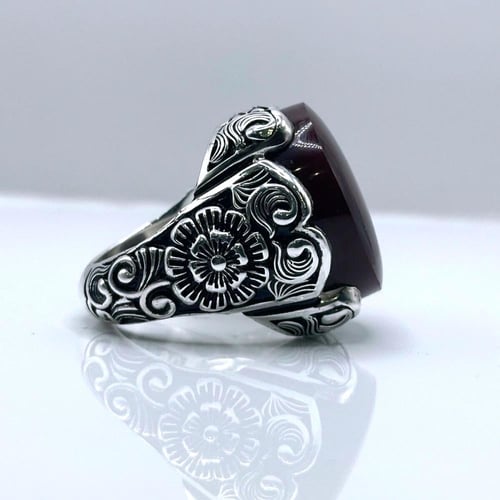 خاتم عقيق يماني كرزي مزعفر