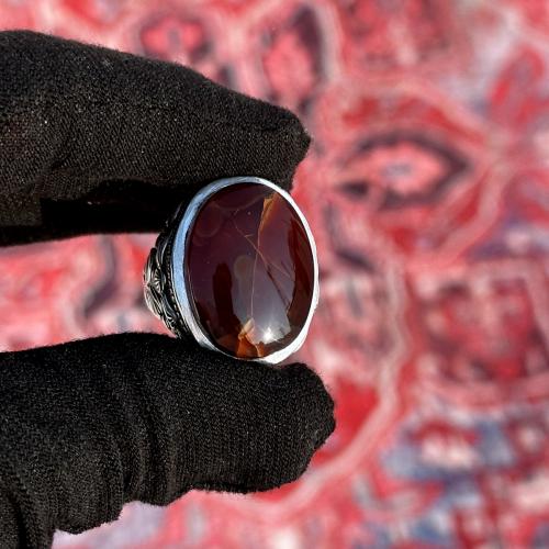 خاتم عقيق يماني كرزي مزعفر