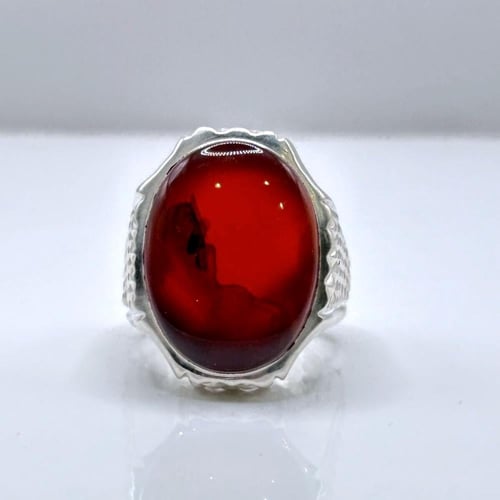 خاتم عقيق يماني ياقوتي مزعفر