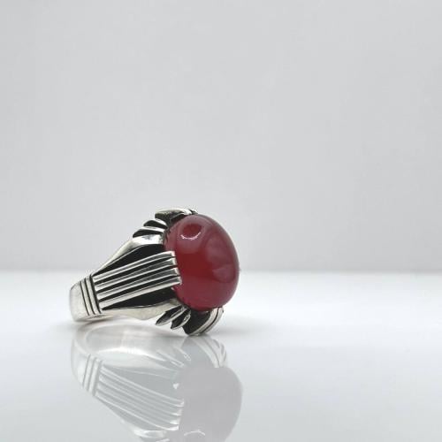 خاتم عقيق يماني احمر