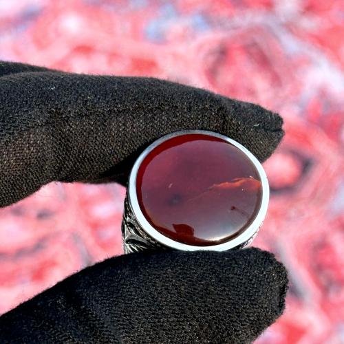 خاتم عقيق يماني كرزي مزعفر