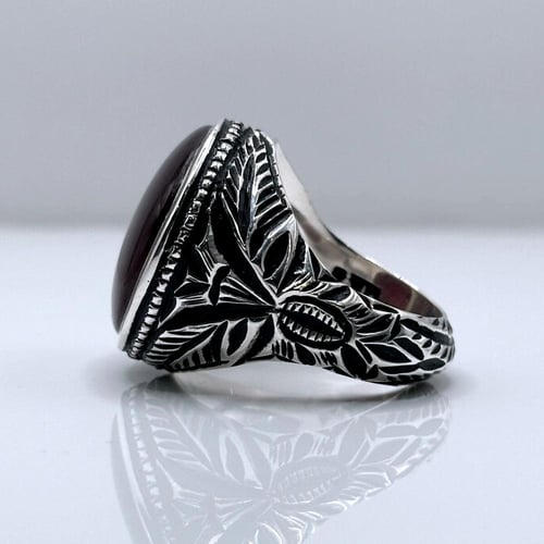 خاتم عقيق يماني كرزي مزعفر