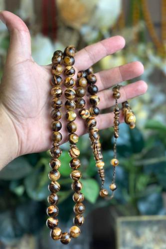 سبحة فاتوران كهرماني عكروكي