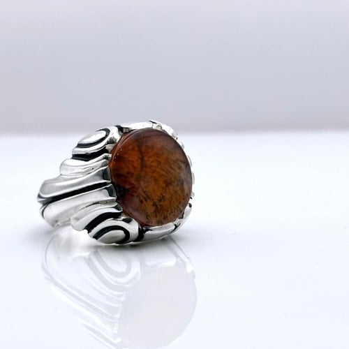 خاتم عقيق يماني مشجر