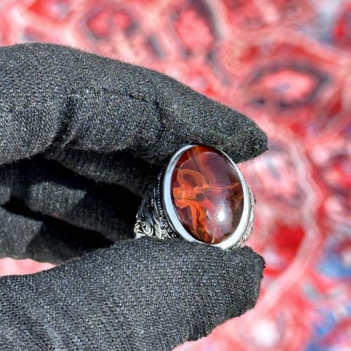 خاتم عقيق يماني كرزي مزعفر