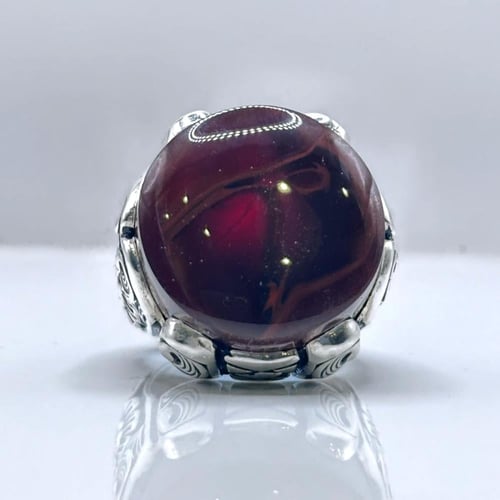 خاتم عقيق يماني كرزي مزعفر