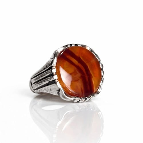 خاتم عقيق يماني زجاجي