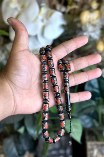 سبحة يسر مطعم فضة ومرجان طبيعي