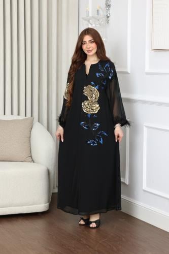 جلابيه شيفون بريش بالكم