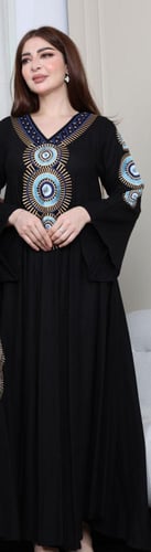 جلابيه لينن بتطريز يدوي نسائي