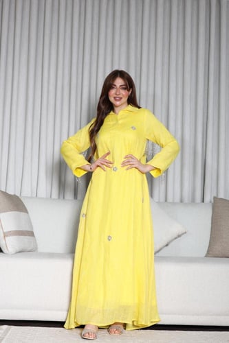 جلابيه لينن تطريز شك