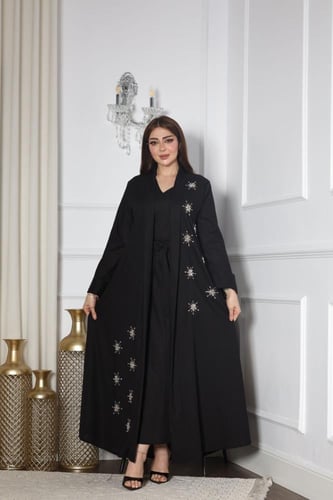 طقم لينن قطعتين بتطريز شك