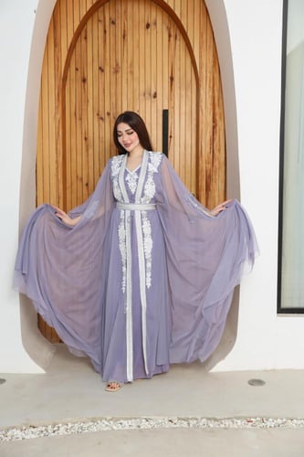 جلابيه سهره بتطريز يدوي قطعتين
