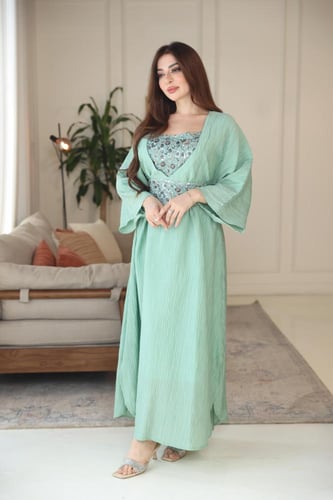 جلابيه بترتر بالصدر وحزام