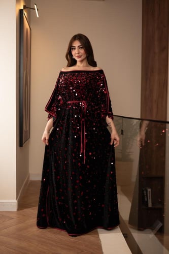 جلابيه مخمل سهره بكلفه لماعه