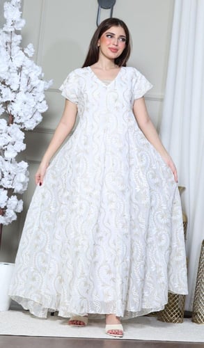 جلابيه نسائي بتطريز كمبيوتر