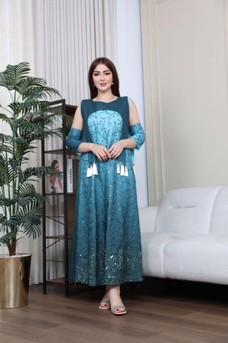 جلابيه لينن مموج باكمام منفصله