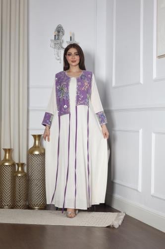 جلابيه لينن بكلفه بالصدر