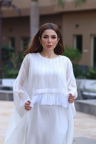 جلابيه كويتي بخام الخيش وكلفه بالصدر