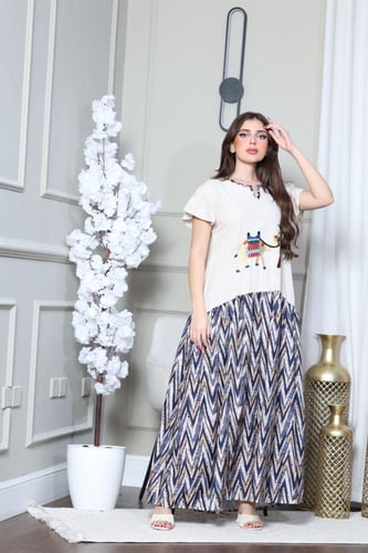 جلابيه نسائي بتطريز كمبيوتر