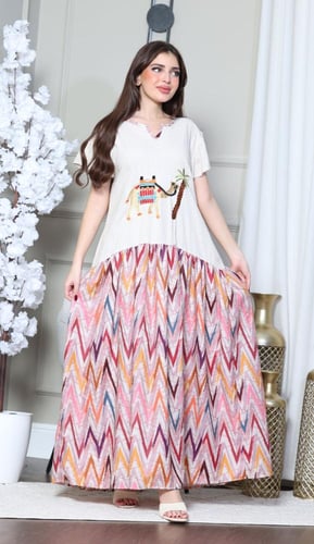 جلابيه نسائي بتطريز كمبيوتر