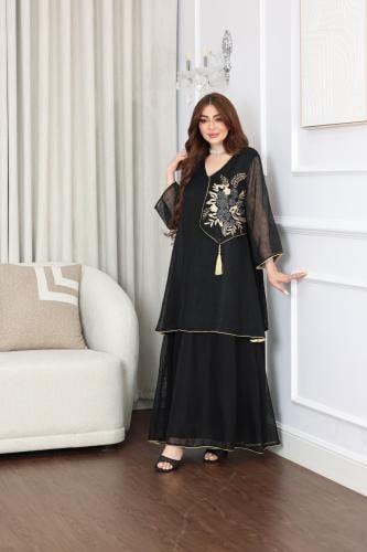 جلابية طبقات خيش بكلفه بالصدر