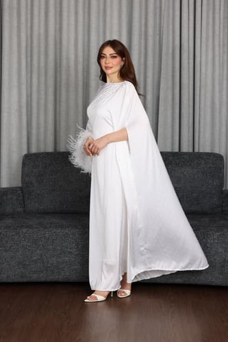 جلابية استقبال بخام ارمني كم ريش