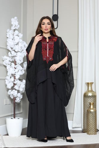 جلابيه خام الخيش مطرزه بالصدر