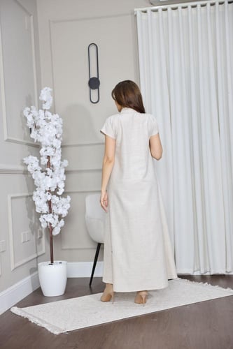 جلابيه لينن بتطريز شك