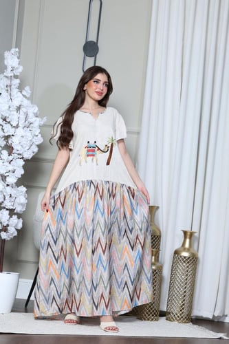 جلابيه نسائي بتطريز كمبيوتر