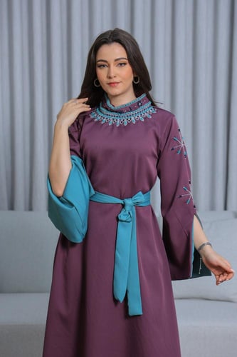 جلابيه بخام الباربي وتطريز شك