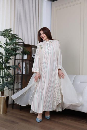 جلابيه بخام الاورنقزا وتطريز يدوي