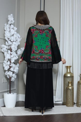 جلابيه بتخديلات الخام البدوي وتطريز كمبيوتر