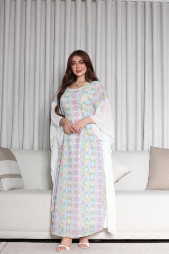 جلابيه شيفون مطرز فراشه