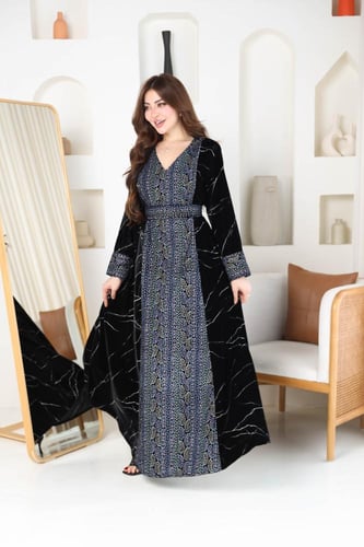 جلابيه مخمل بتطريز كمبيوتر