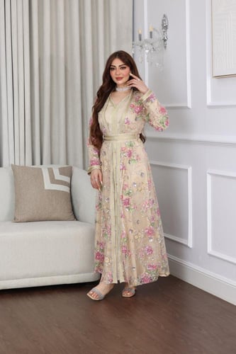 جلابية قفطان مغربي ترتر سهره